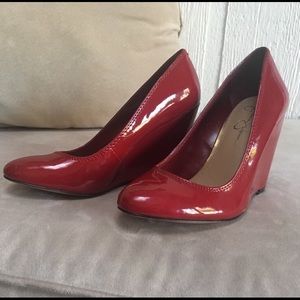Jessica Simpson Red Wedges